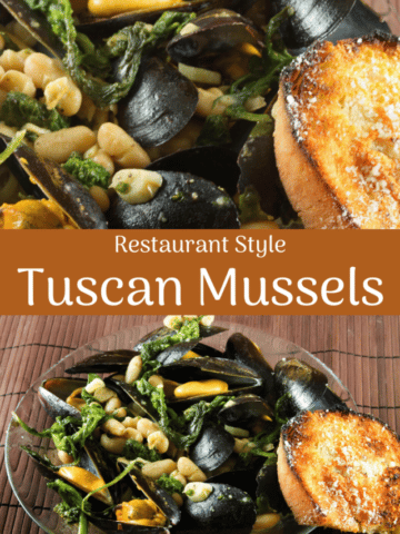 pinterest image for tuscan mussels
