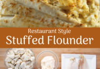 pinterest image for stuffed flounder