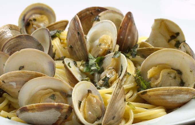 Linguine with Clams in a Garlic sauce an Authentic Italian