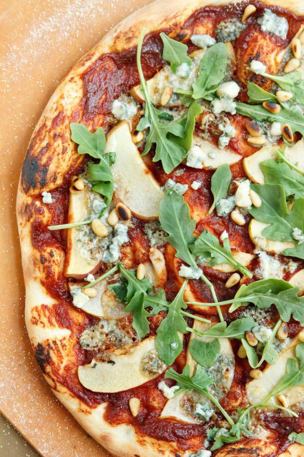 Apple Butter Pizza with Gorgonzola, Arugula and Pine Nuts - Chef Dennis