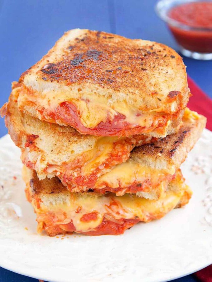 Pepperoni Pizza Grilled Cheese Sandwich Recipe - Chef Dennis