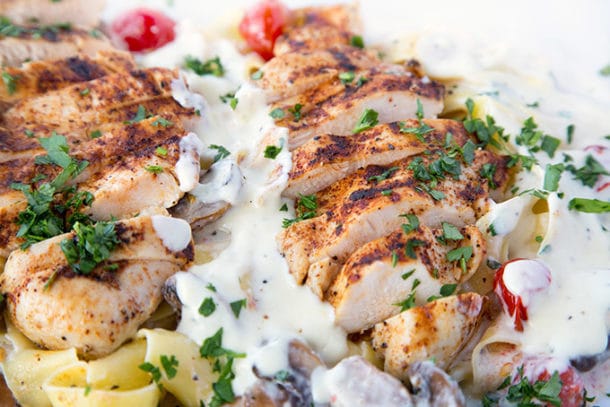 Grilled Chicken Alfredo Recipe - Chef Dennis