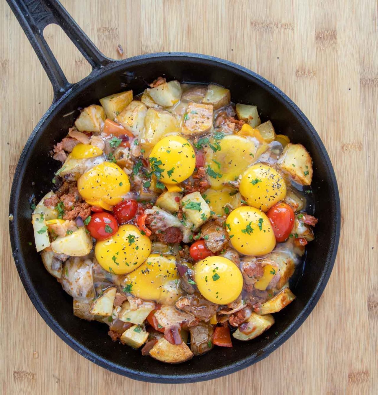 Skillet Eggs and Potato Garden Breakfast - Aberdeen's Kitchen