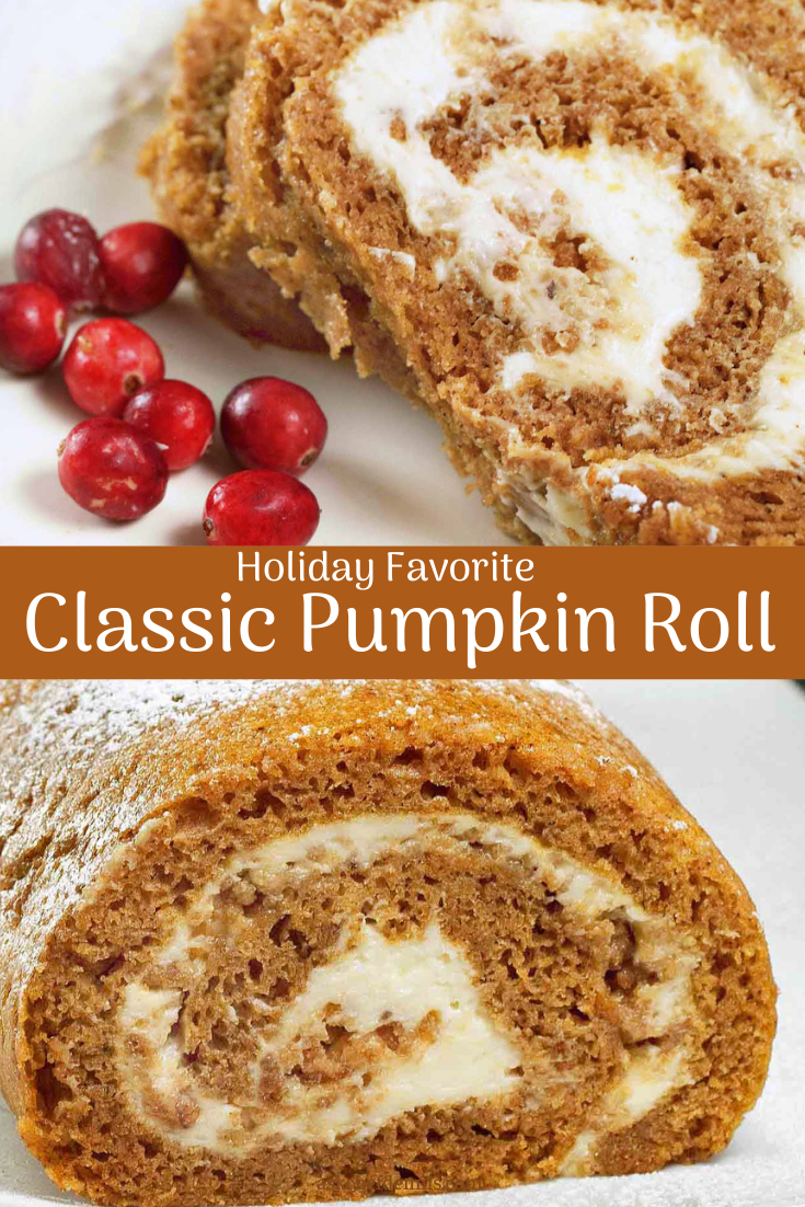 Classic Pumpkin Roll with Cream Cheese Filling Recipe - Chef Dennis