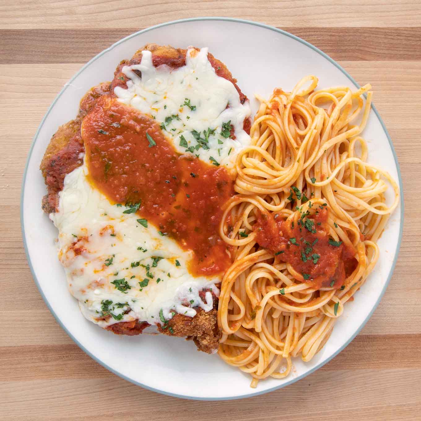 Chicken Parmigiana With Spaghetti