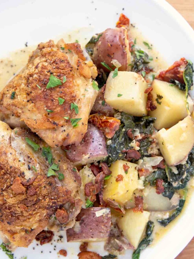 Rustic Creamy Tuscan Chicken And Potatoes Story Chef Dennis