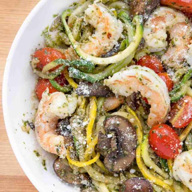 Shrimp with Zucchini Noodles {Zoodles} | Chef Dennis