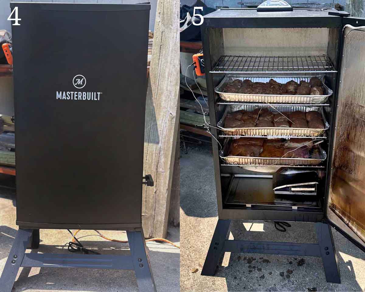 collage showing smoker closed and loaded.