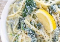 Pinterest image for lemon ricotta pasta.