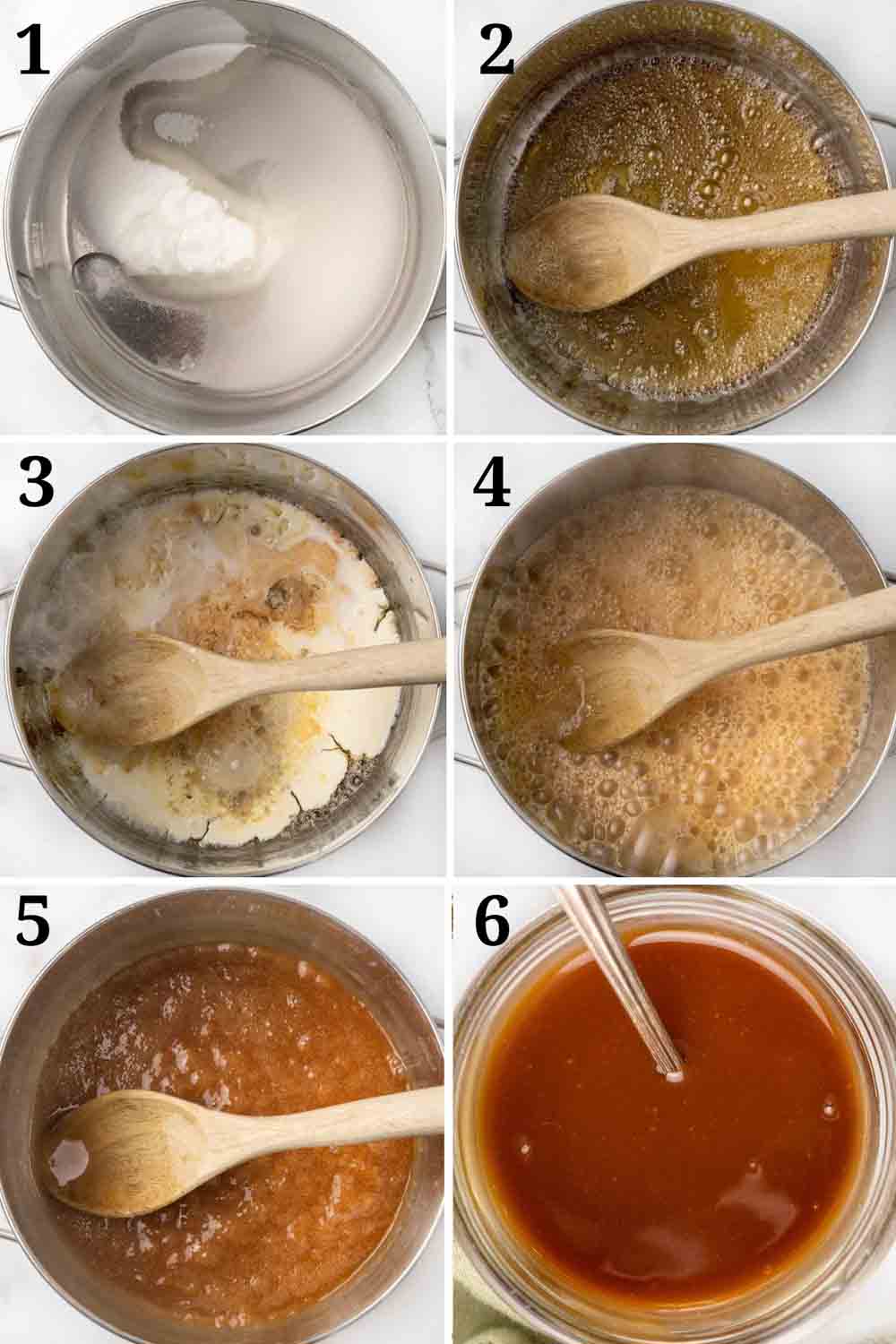 collage showing how to make the sauce.