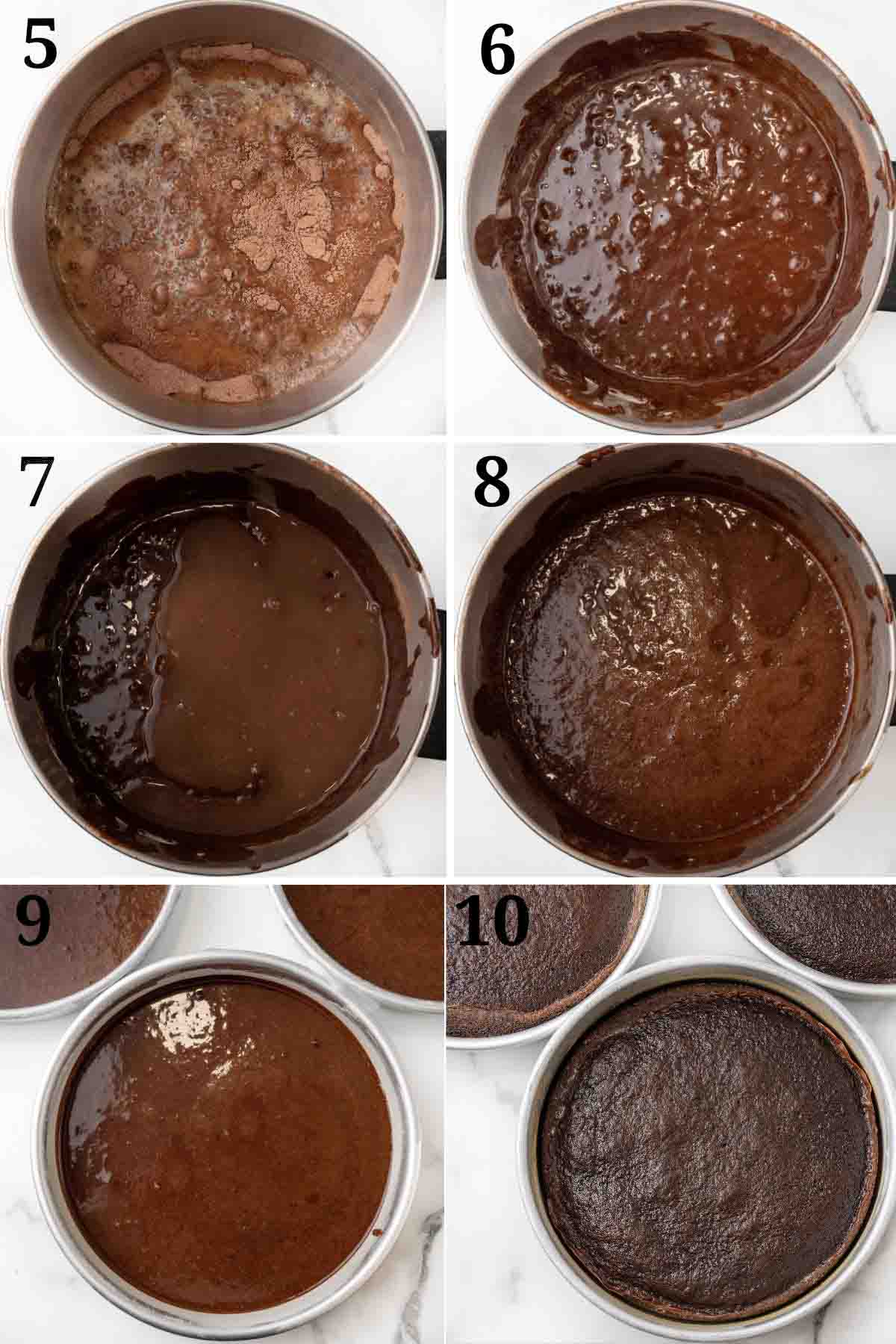 Collage showing the next steps in the recipe.