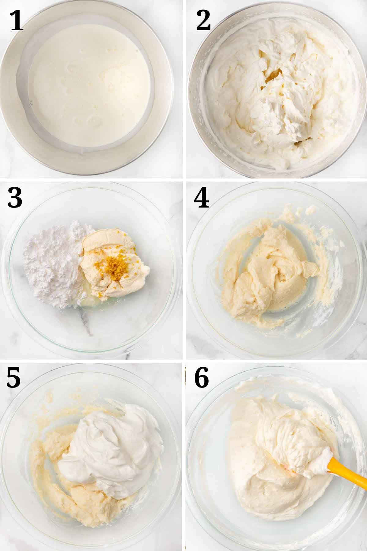 Collage showing how to make the lemon cream.