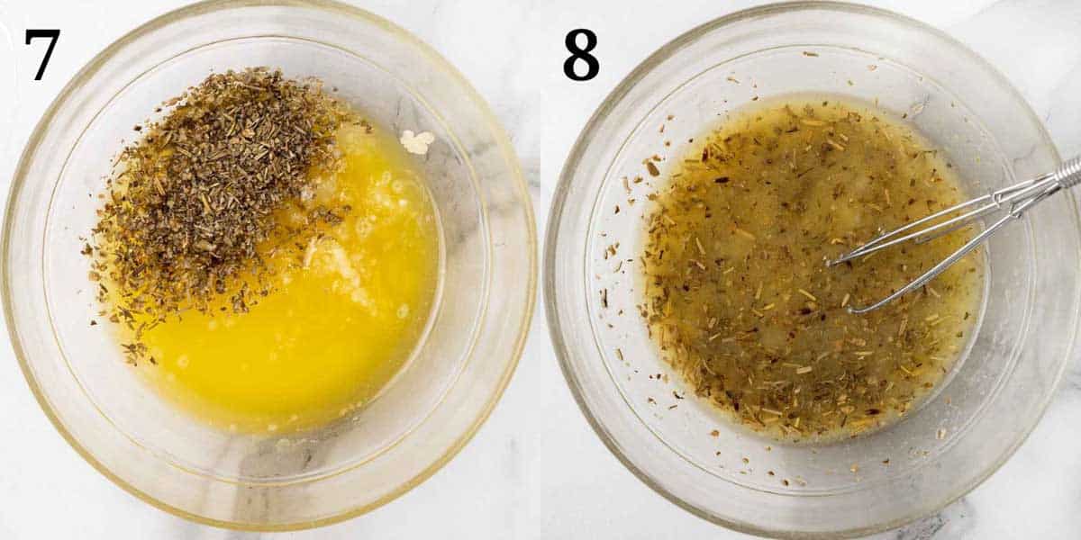 Collage showing how to make the butter topping.