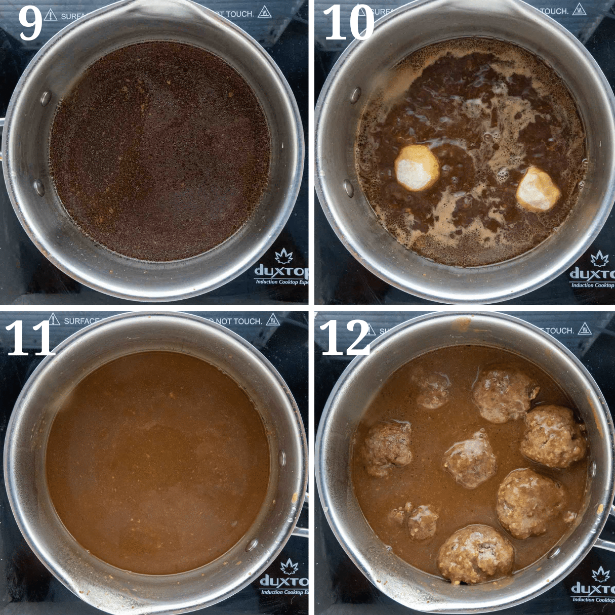 Collage showing the final steps in the recipe.