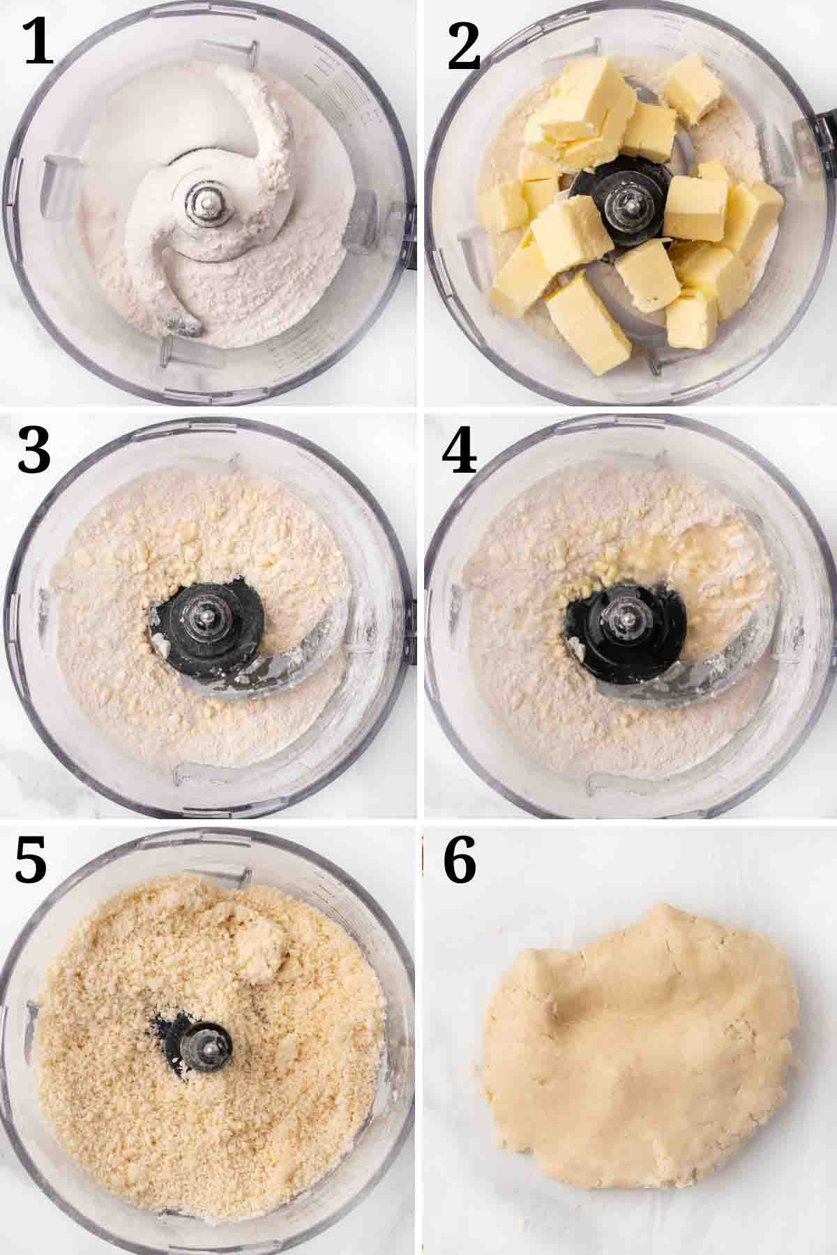 Collage showing how to make crust.