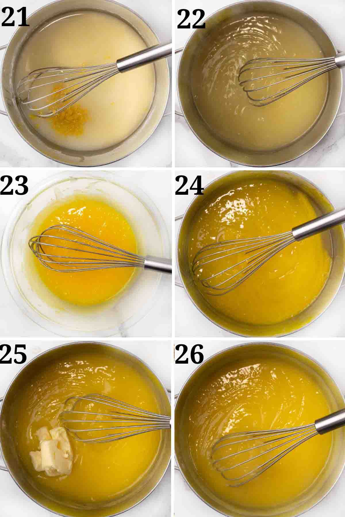 Collage showing how to make the filling.