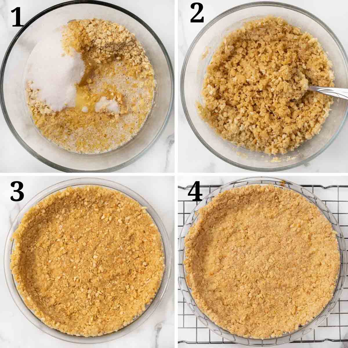 Collage showing how to make the crust.