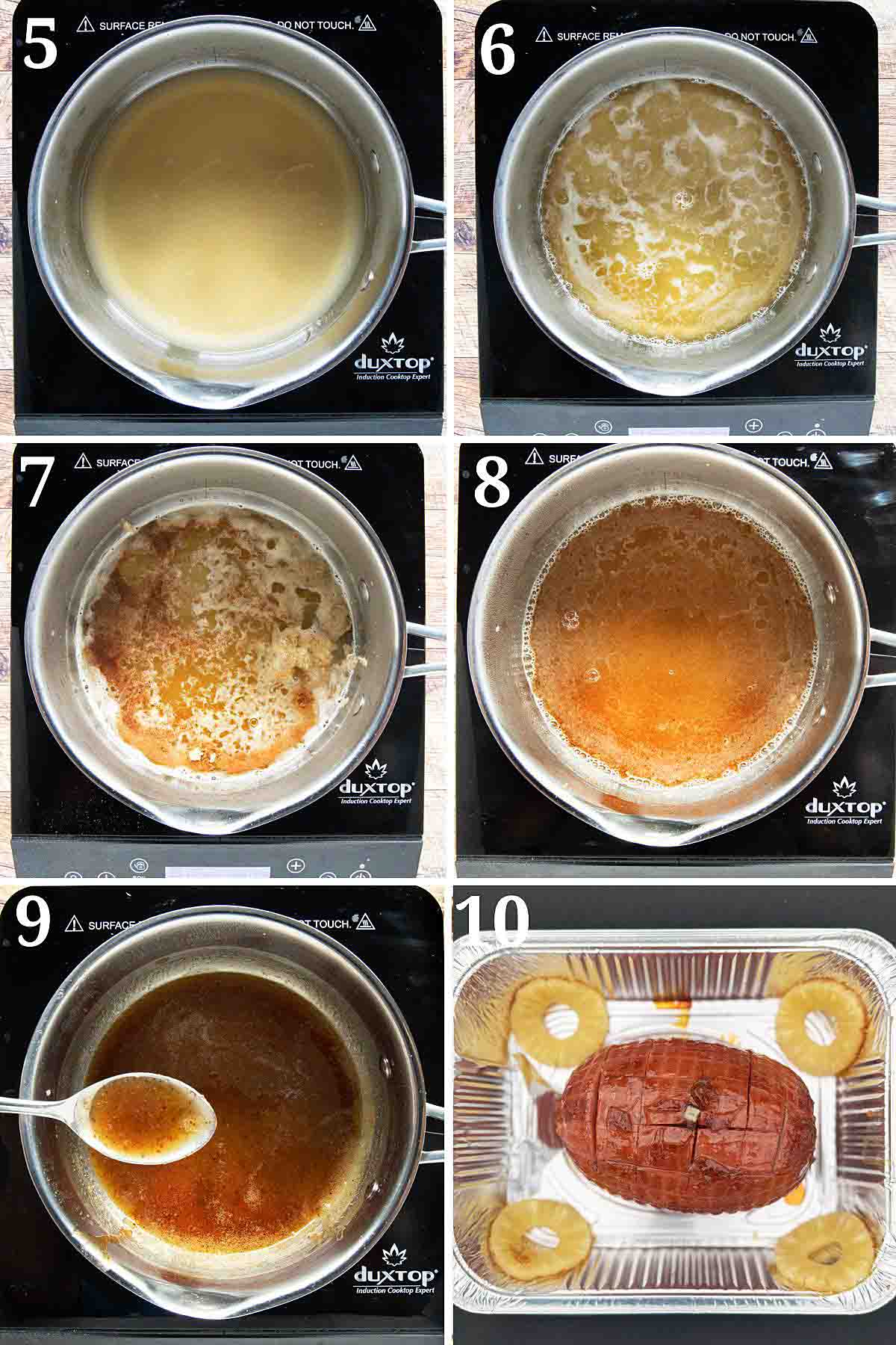 Collage showing the next steps in the recipe.