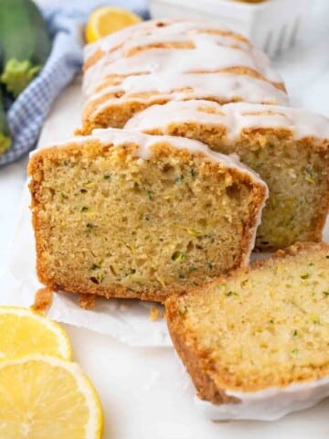 Whole Lemon Zucchini Bread sliced.