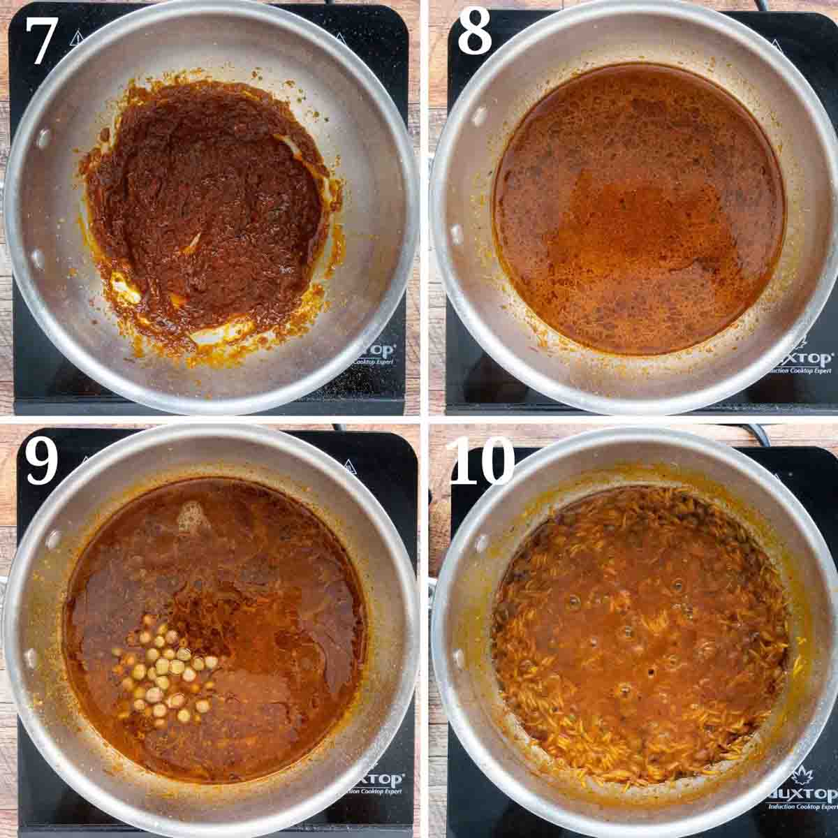 Collage showing the next steps to make the recipe.