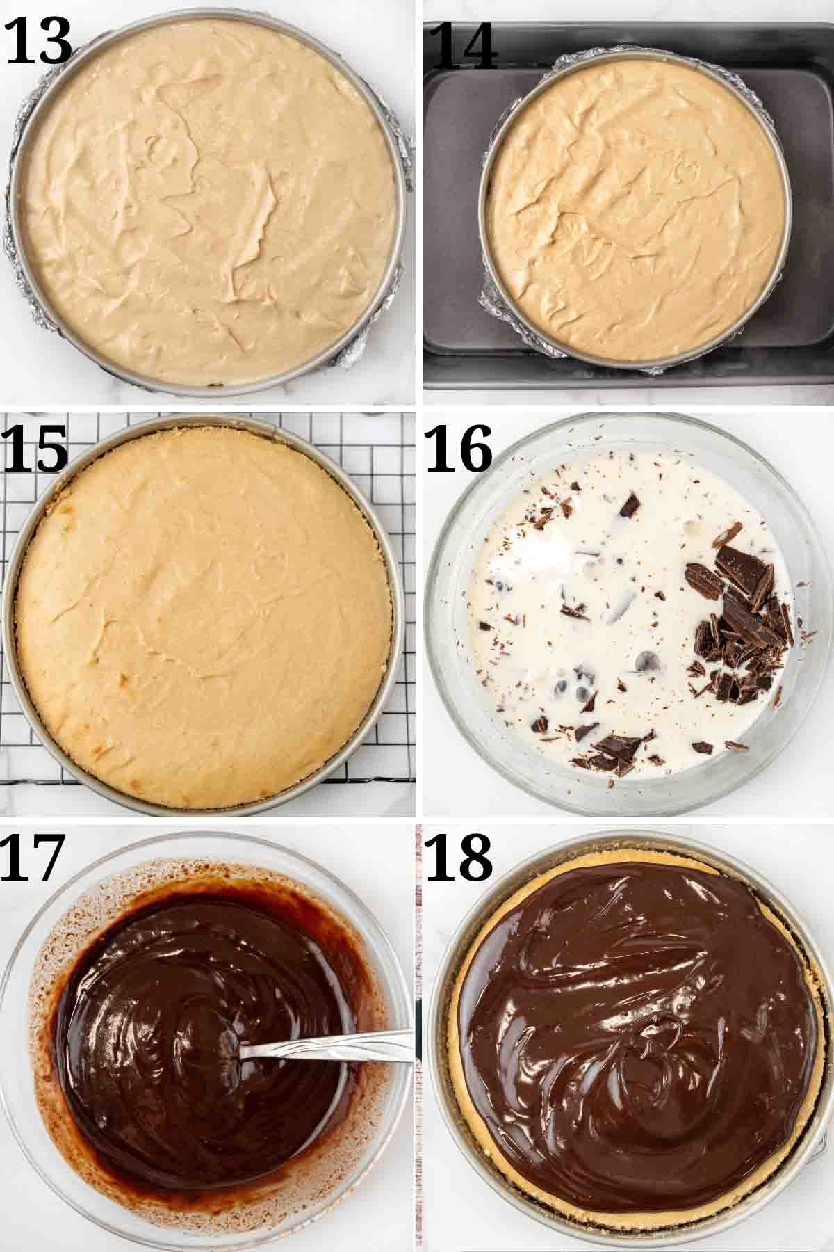 Collage showing the baking process.