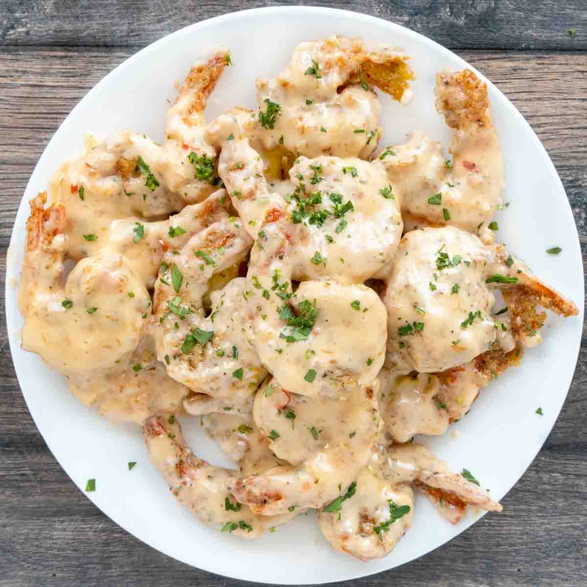 Bang Bang Shrimp on a white plate.