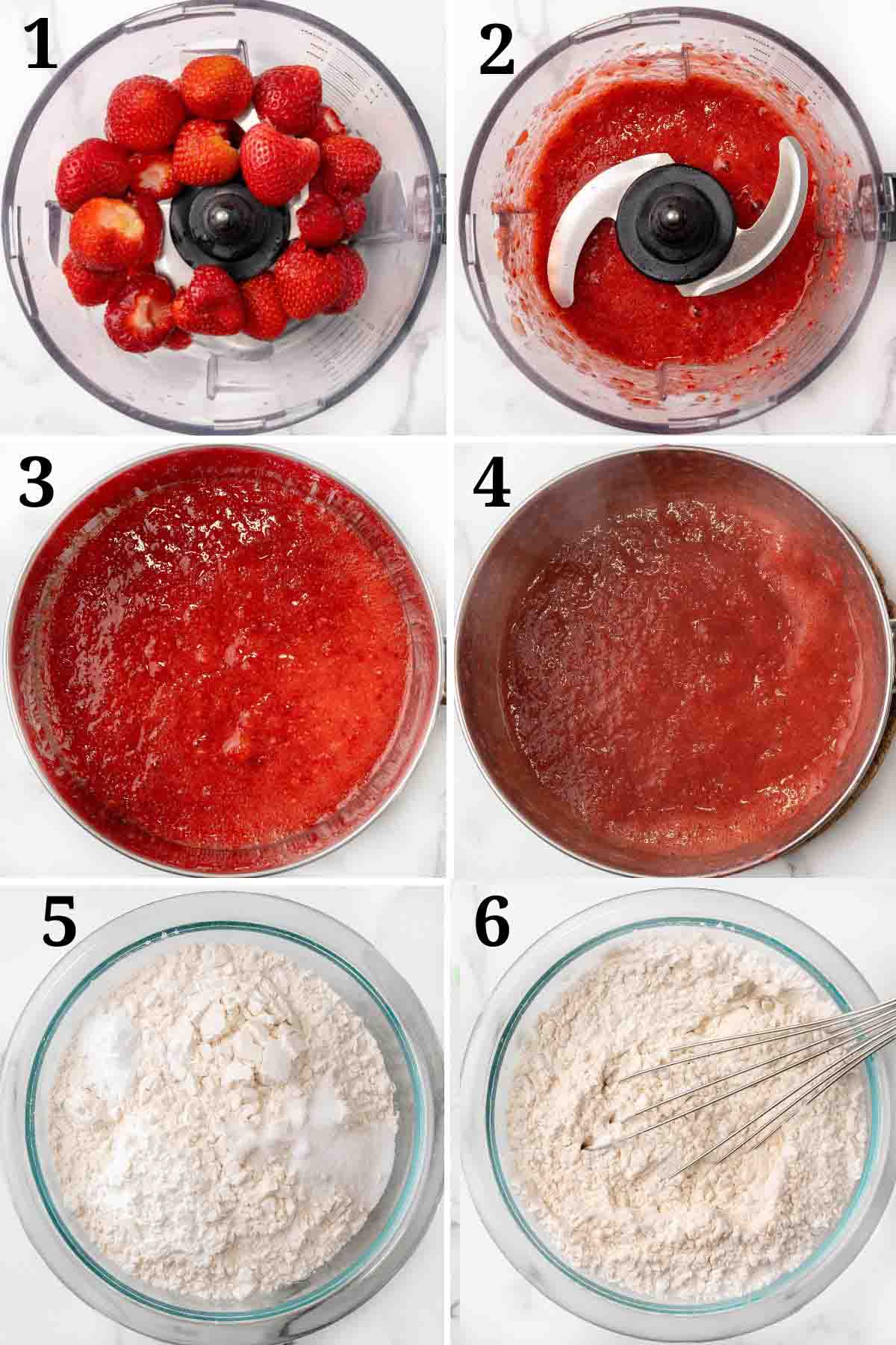 Collage showing how to make the frosting.